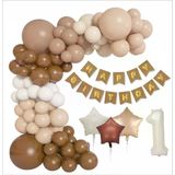 Kraft Gold Banner 1 Yaş Folyo Yıldızlı 30 Balon Konsept Doğum Günü Seti