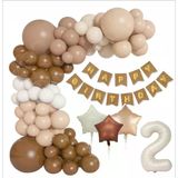 Kraft Gold Banner 2 Yaş Folyo Yıldızlı 30 Balon Konsept Doğum Günü Seti