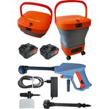 KRAFT HART 21v 4ah Kömürsüz Çift Akülü Katlanabilir Basınçlı Yıkama Makinesi 50 Bar Basınç Oto Araba Bahçe