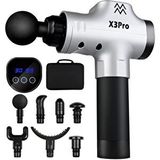 Kraft hart X3pro Masaj Tabancası 24v Sporcu Masaj Aleti 7 Başlıklı 30 Hız Vurmalı Süper Sessiz Fırçasız Motor Gümüş Renk