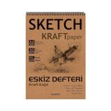 Kraft Kağıt A4 Eskiz Defteri 90 Gr. Spiralli 50 Yaprak Sketchbook