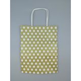 KRAFT KAĞIT ÇANTA GOLD PUANLI 18CM X 24CM - 1 ADET