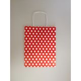 KRAFT KAĞIT ÇANTA KIRMIZI PUANLI 18CM X 24CM - 1 ADET