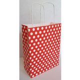 Kraft Kağıt Çanta Kırmızı Puanlı 25cm X 30cm - 1 Adet