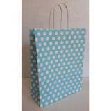 Kraft Kağıt Çanta Mavi Puanlı 18cm X 24cm - 1 Adet