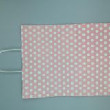 KRAFT KAĞIT ÇANTA PEMBE PUANLI 25CM X 30CM - 1 ADET