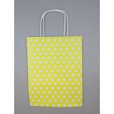 KRAFT KAĞIT ÇANTA SARI PUANLI 18CM X 24CM - 1 ADET