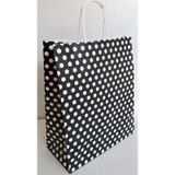 Kraft Kağıt Çanta Siyah Puanlı 25cm X 30cm - 1 Adet