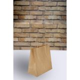 Kraft Kahverengi Burgu Saplı Karton Çanta 33x20x33 cm 25 Adet