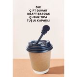 Kraft Karton Kapaklı, Çift Duvarlı, 8 Oz, 25 Adet Sıcak Içecek Bardağı - Seçenek 1