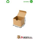 Kraft Karton Kutu 12X11X6 cm – 25 Adet Kapaklı, Mini Ambalaj Kutusu - Kahverengi
