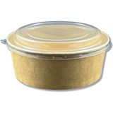 Kraft Karton Salata Kasesi Kapaklı 1100CC - 50 Adet