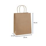 Kraft Ofis Burgu Saplı Çanta 32 Cm X 12 Cm X 41 Cm ( 250 Adet ) ( Kağıt Poşet Çanta )