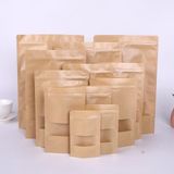 Kraft Pack Ambalaj 25X34 CM Kraft Pencereli Kilitli Poşet Doypack 10 Adet - 25 Adet - Kahverengi