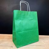 Kraft Yeşil Çanta 25x12x31 25 Adet (Kağıt Poşet Çanta