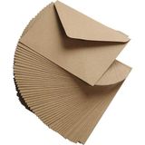 Kraft Zarf C6 Boyutu, Kahverengi Kraft Kağıt Zarflar, Üçgen Kapaklı, 11.4 x 16.2 Cm, 50 Adet - Çok Renkli - Standart - Genel