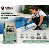 Kraftbau Fuga Kraft Pool KR-250 Gümüş Gri Çimento Esaslı Havuz Derz Dolgusu 5 kg