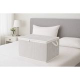 Kraftella 2 Li Fermuarlı Kumaş Hurç – Baza Altı, Dolap Içi Organizer-Mini Boy Kazak Yastık Hurç 30*40*45 - Gri - Beyaz - 2'li