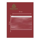 Kraftpack Şeffaf Lamineli , Beyaz Fermuarlı Kilitli Poşet Tekstil Çanta 21x25 Cm -10 Adet