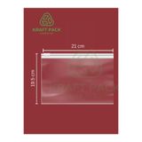 Kraftpack ŞEFFAF, Lamineli ,BEYAZ SLİDER Kilitli Poşet ,fermuarlı Aksesuar Poşet 19,5x21 cm -10 Adet