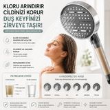 KRAFZ® 6 Fonksiyonlu Filtreli Duş Başlığı Yüksek Basınçlı Su Tasarruflu Filtre Sistemli Ki