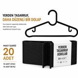 Krafz Home 30 Adet Dolap İçi Elbise Askısı,Pantolon,Gömlek,Ceket,Etek Askısı,Gardrop İçin Slim Plastik Askı (30 Adet)
