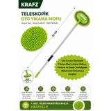 Krafz® Premium Araç Yıkama Fırçası – Uzun Saplı Mikrofiber Oto Temizlik Mopu, Çiziksiz Araç Yıkama Seti, Otomobil, Kamyonet, SUV, Karavan ve Tekne İçin Boyaya Zarar Vermeyen Temizlik Aparatı