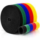 Krafz Yapışkanlı Cırt Cırt Kablo Düzenleyici 5 Metre Kablo Düzenleme Organizer Bant Ev Ofis ve Araç İçin Pratik Çözüm (Siyah)