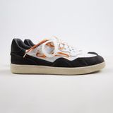 Krahe Artemis Erkek Hakiki Deri Eskitme El Boyamalı Bağcık Ve İki Yedek Bağcıklı Beyaz-Gri Sneakers Beyaz-Gri 40