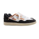 Krahe Artemis Erkek Hakiki Deri Eskitme El Boyamalı Bağcık Ve İki Yedek Bağcıklı Beyaz-Gri Sneakers Beyaz-Gri 41