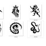 Kral Aslan Spray Tattoo Geçici Siyah Sprey Dövme Seti