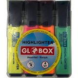 Kral Şakir Globox 4’lü Fosforlu Kalem Işaretleme Kalemi Kesik Uç - 4'LÜ