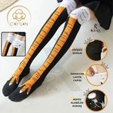 Kral Socks 1 Çift Diz Üstü Tavuk Bacağı Desenli Çorap - 36 - 40 - Asorti
