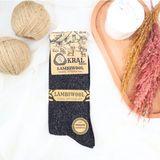 Kral Socks 1 Çift Erkek Kışlık Çorap Lambswool Yünlü Çorap (40-44 Beden) - 40 - 44 - Siyah