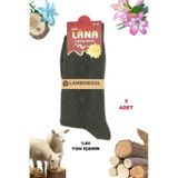 Kral Socks 5 Çift Kışlık Yün Çorap Lambswool Özel Kuzu Yünlü Termal Özellikli Siyah