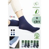 Kral Socks 6 Çift Comfort Erkek Her Mevsim Kısa Çorap (Dikişsiz Bambu)