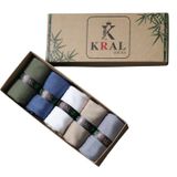 KRAL SOCKS Bambu Erkek Çorap Klasik Soket Düz Uzun Yazlık Dikişsiz 5'li Kutulu Premium Set Yeni Trend 40-44
