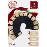 Kral Socks Çorap 12 Çift Kışlık Yün Çorap Lambswool Özel Kuzu Yünlü Kadınlar Için Termal Özellikli Siyah