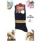 KRAL SOCKS Çorap (12 Çift) Kışlık Yün Çorap Lambswool (özel Kuzu Yünlü) Kadınlar Için Termal Özellikli