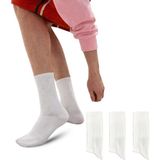Kral Socks Erkek 3 Çift Ter Emici Havlu Taban Dikişsiz Pamuk Soket Tenis Çorabı (Beyaz) - Standart