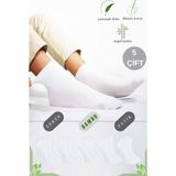 Kral Socks Erkek Bambu Patik Düz Desen (5 Çift) Dikişsiz Çorap - 40 - 44 - 1BW-Beyaz