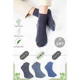 Kral Socks Erkek Bambu Patik Düz Desen Dikişsiz Çorap 3 Çift - Renkli - 40 - 44