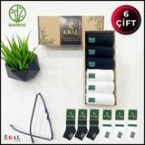 Kral Socks Erkek Çorap 6 Çift Dikişsiz Yazlık Bambu Kısa Patik Kutulu Set