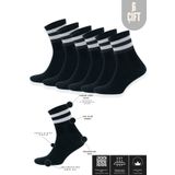 KRAL SOCKS Erkek Kadın (6 ÇİFT) Çizgili Kolej Tenis Çorabı Pamuklu Terletmez Çorap
