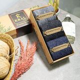 Kral Socks Erkek - Kadın Termal Etkili 3 Çift Kutulu Kışlık Yünlü Lambswool Çorap - Altın - 36 - 40