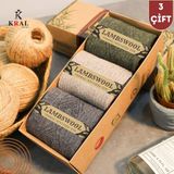 Kral Socks Erkek - Kadın Termal Etkili 3 Çift Kutulu Kışlık Yünlü Lambswool Çorap - Bakır - 36 - 40