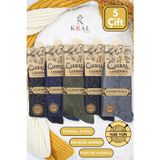 KRAL SOCKS Erkek Kışlık Termal Etkili (5Lİ PAKET) Lambswool Dikişsiz Yün Çorap