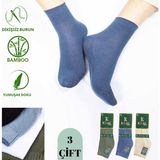 Kral Socks -Erkek Patik Lacose Kabartma Desenli (3 Adet) Bambu Dikişsiz Parfümlü Kısa Çorap - 40 - 44 - Asorti