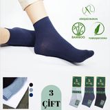 Kral Socks -Erkek Patik Lacose Kabartma Desenli (3 Adet) Bambu Dikişsiz Parfümlü Kısa Çorap - 40 - 44 - Renkli