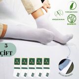 Kral Socks - Erkek Patik Lacose Kabartma Desenli (5 Adet) Bambu Dikişsiz Parfümlü Kısa Çorap - 40 - 44 - 1BW-Beyaz